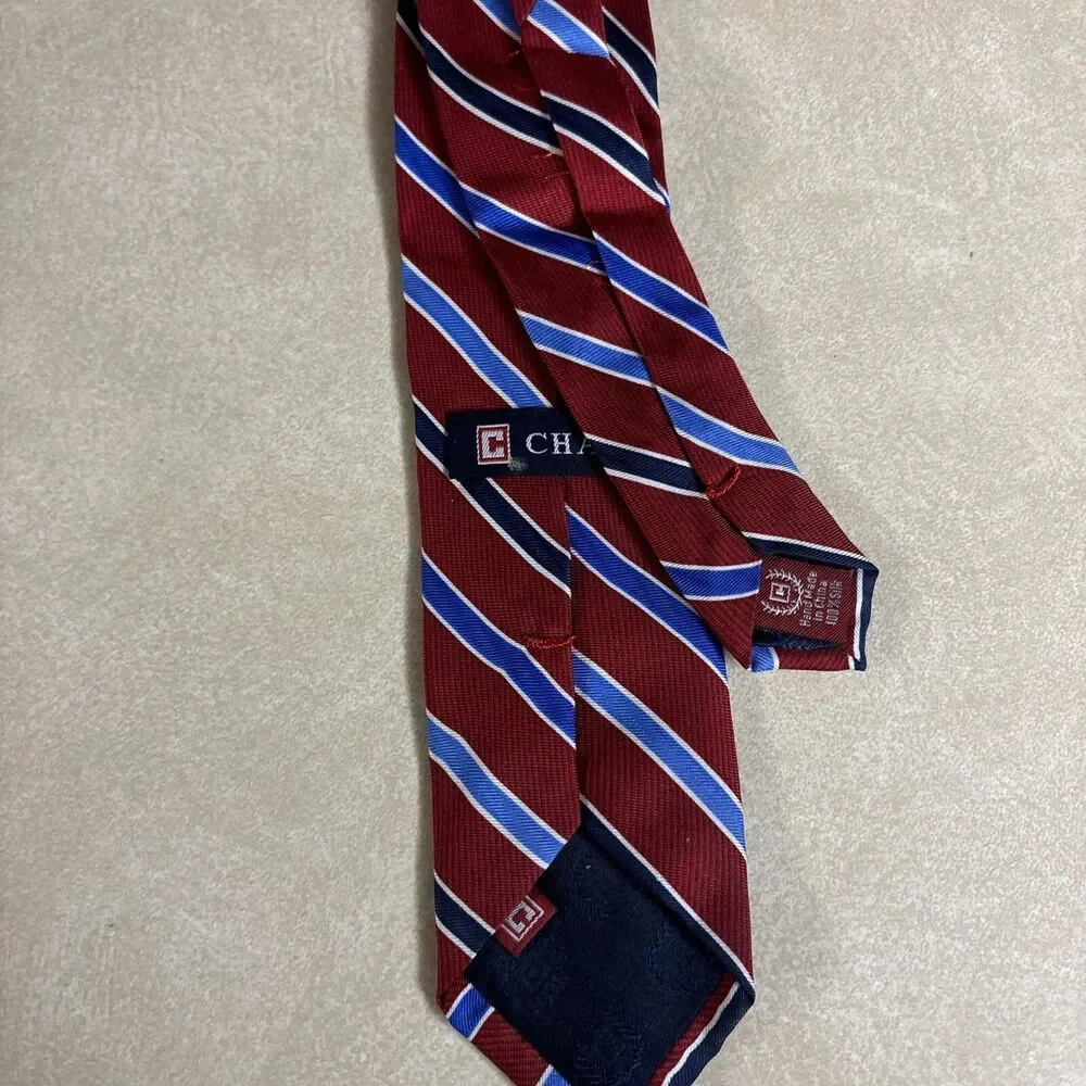 Boys Blue and Red Striped Chaps clip-on tie
